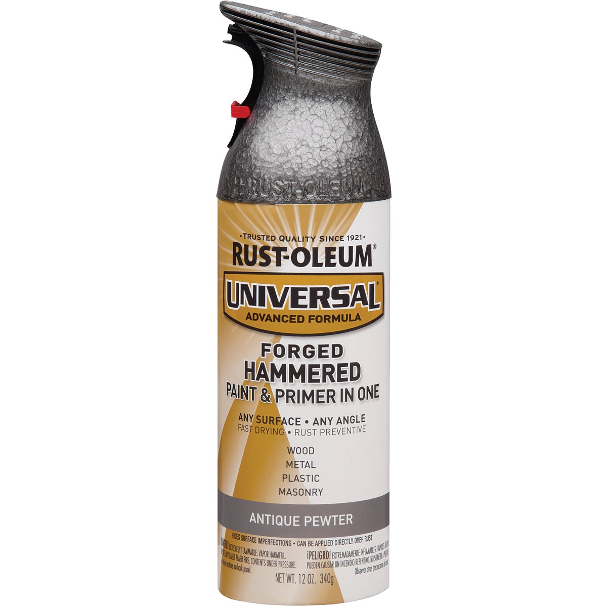 Rust-Oleum Universal 12 Oz. Hammered Gloss All-Surface Spray Paint, Antique Pewter