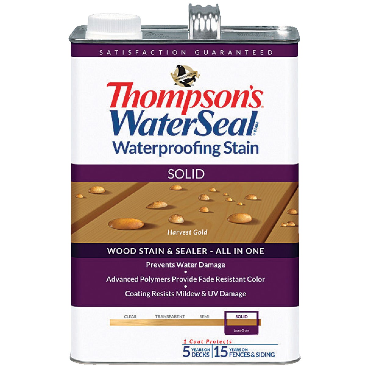 Thompsons WaterSeal Solid Waterproofing Stain, Harvest Gold, 1 Gal.