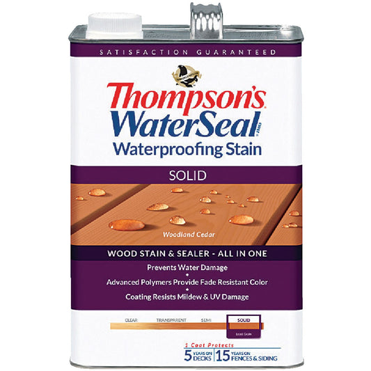 Thompsons WaterSeal Solid Waterproofing Stain, Woodland Cedar, 1 Gal.