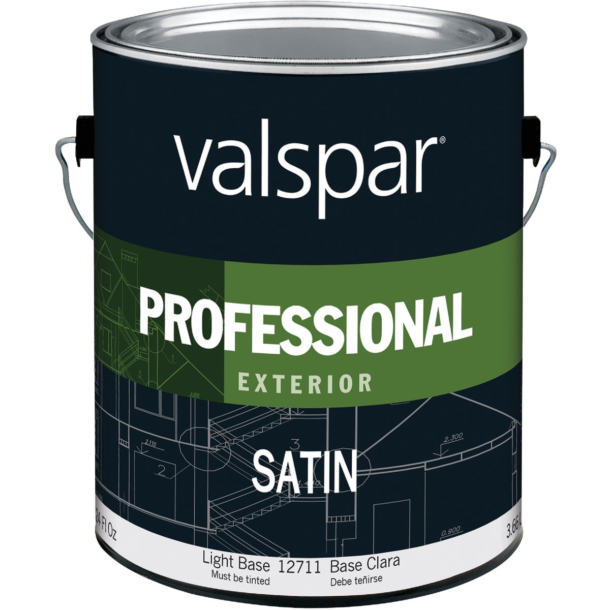 Valspar Professional 100% Acrylic Satin Exterior House Paint, Light Base, 1 Gal.