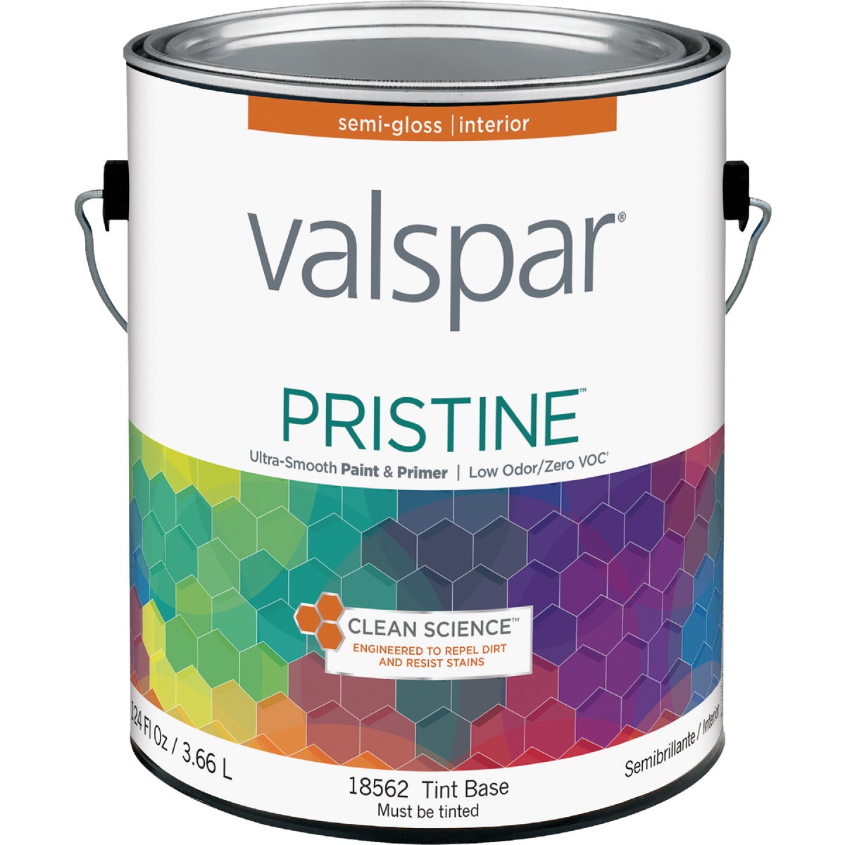 Valspar Pristine 100% Acrylic Paint & Primer Semi-Gloss Interior Wall Paint, Tint Base, 1 Gal.