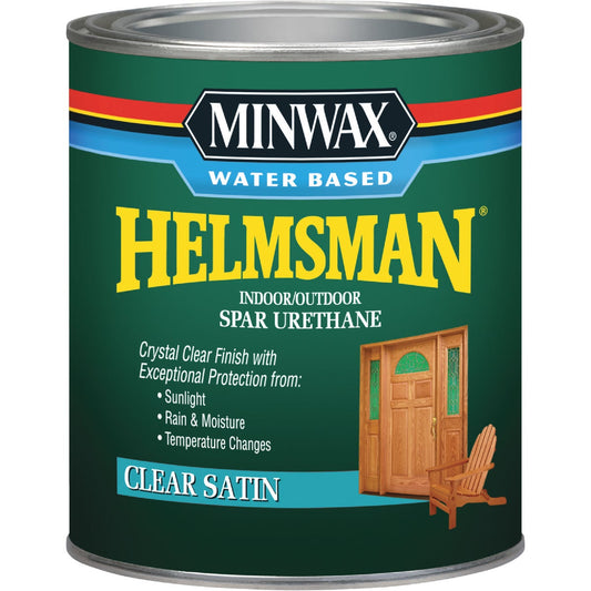 Minwax Helmsman Quart Satin Water-Based Spar Interior/Exterior Varnish