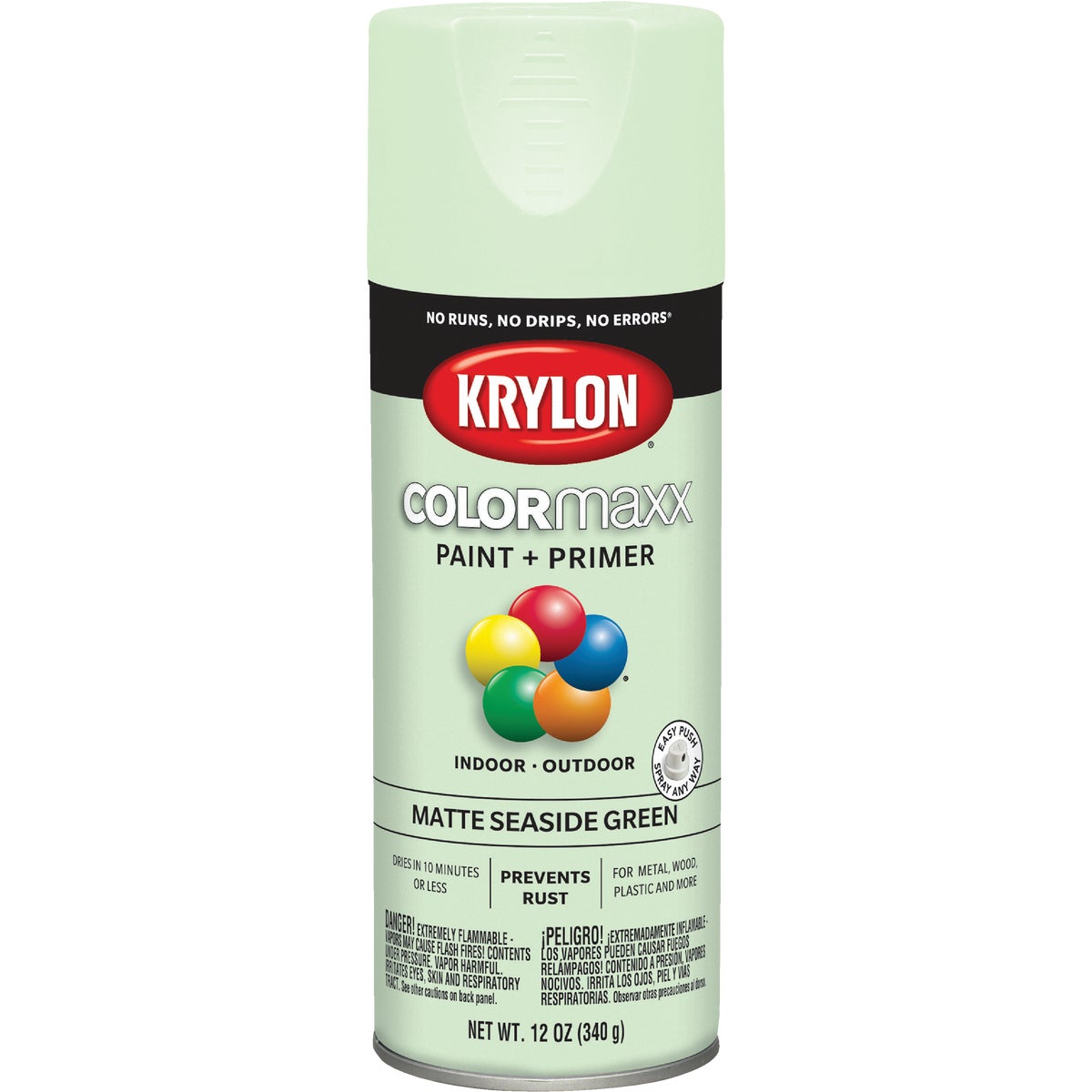 Krylon ColorMaxx 12 Oz. Matte Paint + Primer Spray Paint, Seaside Green