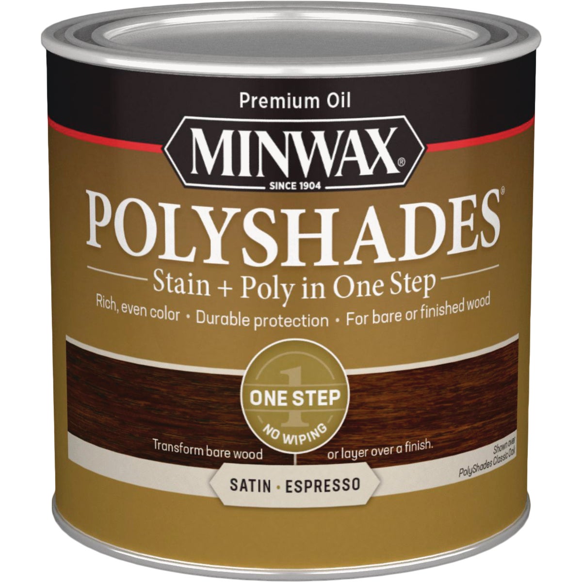 Minwax Polyshades 1/2 Pt. Satin Stain & Finish Polyurethane In 1-Step, Espresso