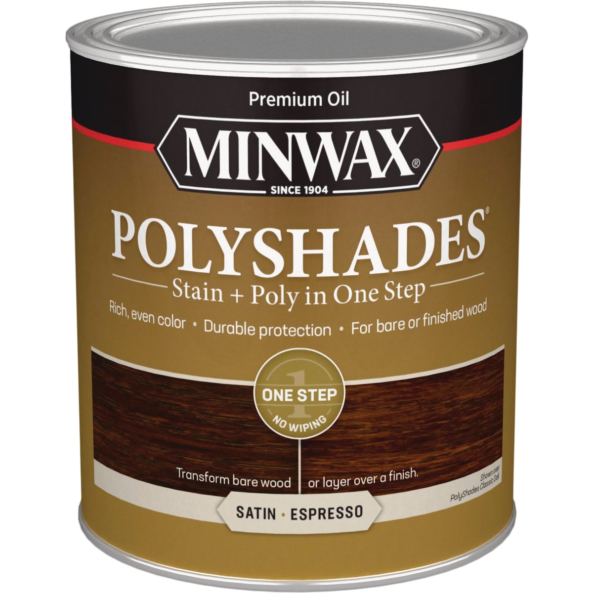 Minwax Polyshades 1 Qt. Satin Stain & Finish Polyurethane In 1-Step, Espresso