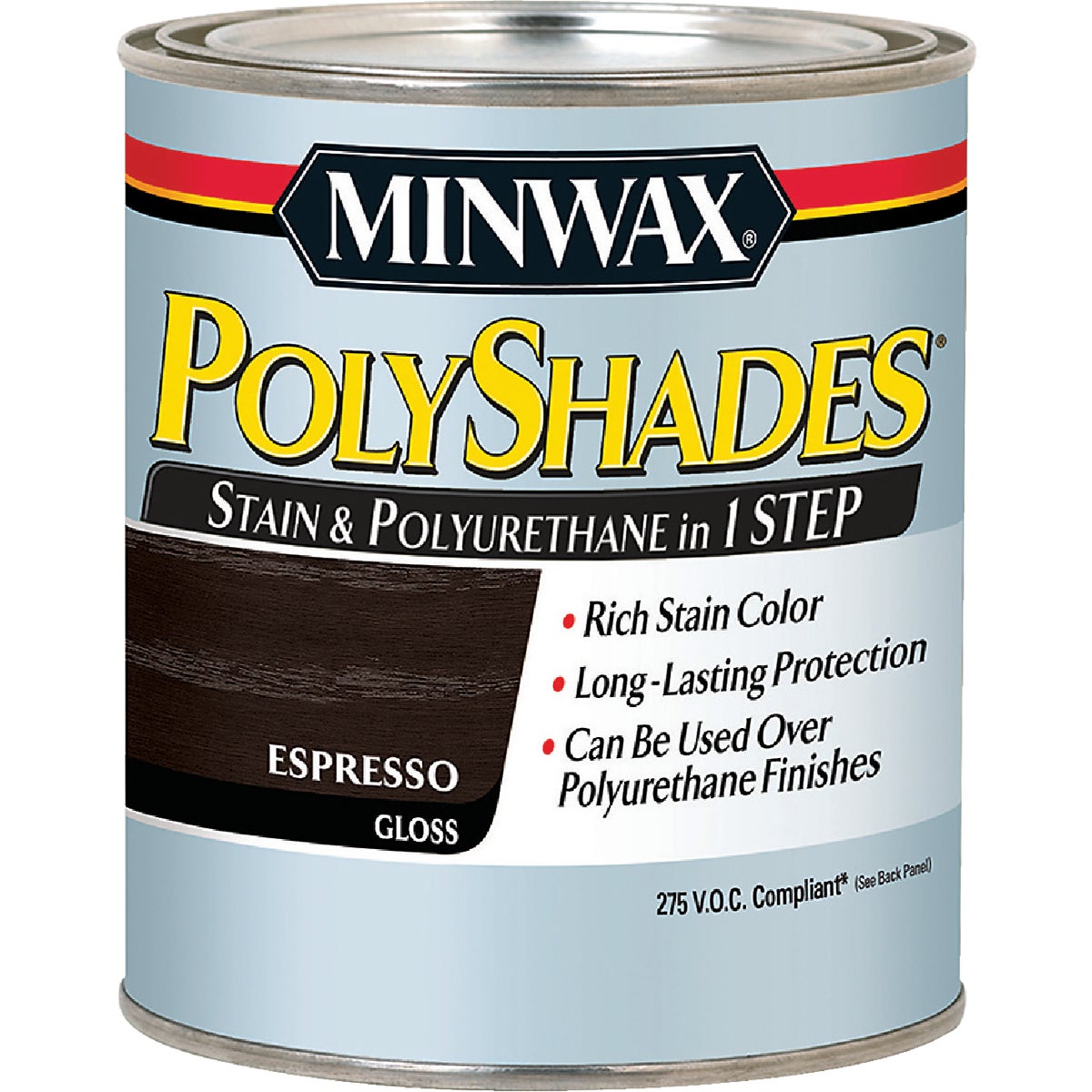 Minwax Polyshades 1/2 Pt. Gloss 275 VOC Stain & Polyurethane In 1-Step, Espresso