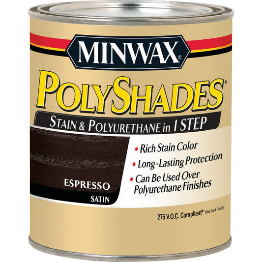 Minwax Polyshades 1 Qt. Satin 275 VOC Stain & Polyurethane In 1-Step, Espresso