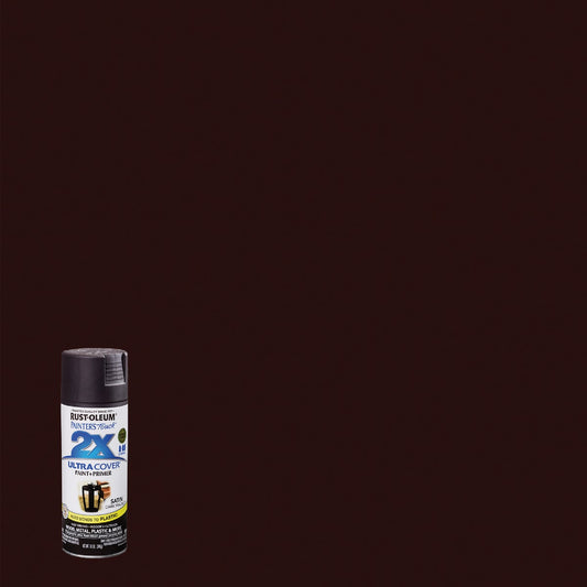 Rust-Oleum Painter's Touch 2X Ultra Cover 12 Oz. Satin Paint + Primer Spray Paint, Dark Walnut