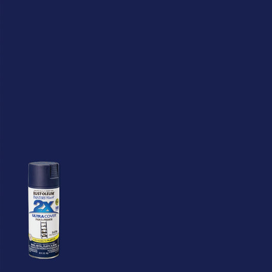 Rust-Oleum Painter's Touch 2X Ultra Cover 12 Oz. Satin Paint + Primer Spray Paint, Midnight Blue