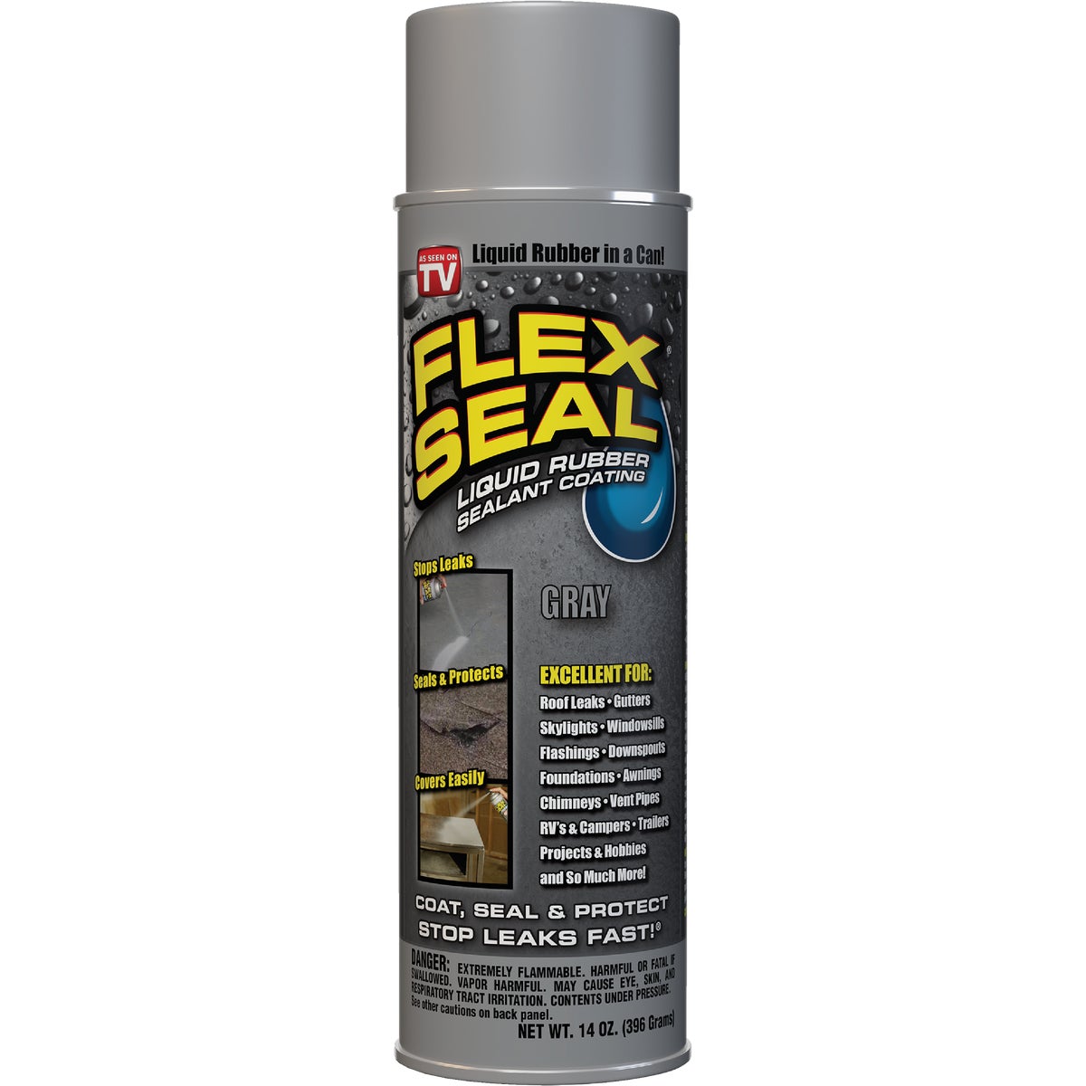FLEX SEAL 14 Oz. Spray Rubber Sealant, Gray