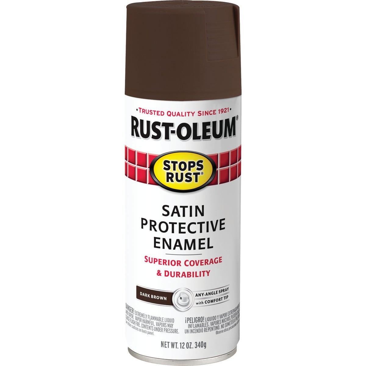 Rust-Oleum Stops Rust Decor 12 Oz. Satin Spray Paint, Dark Brown