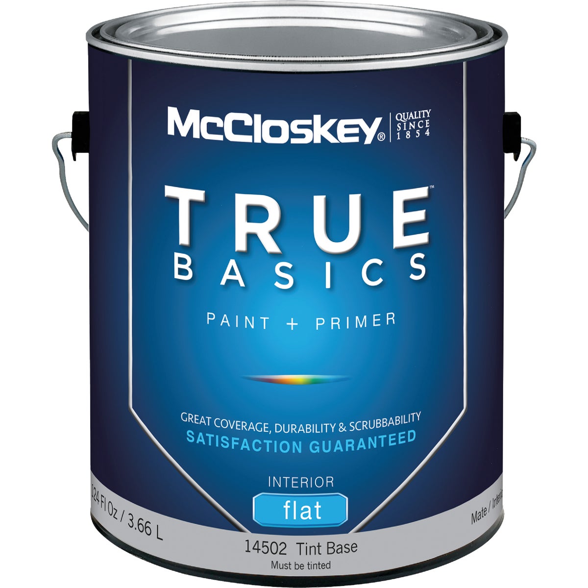 McCloskey True Basics Latex Paint & Primer Flat Interior Wall Paint, Tint Base, 1 Gal.