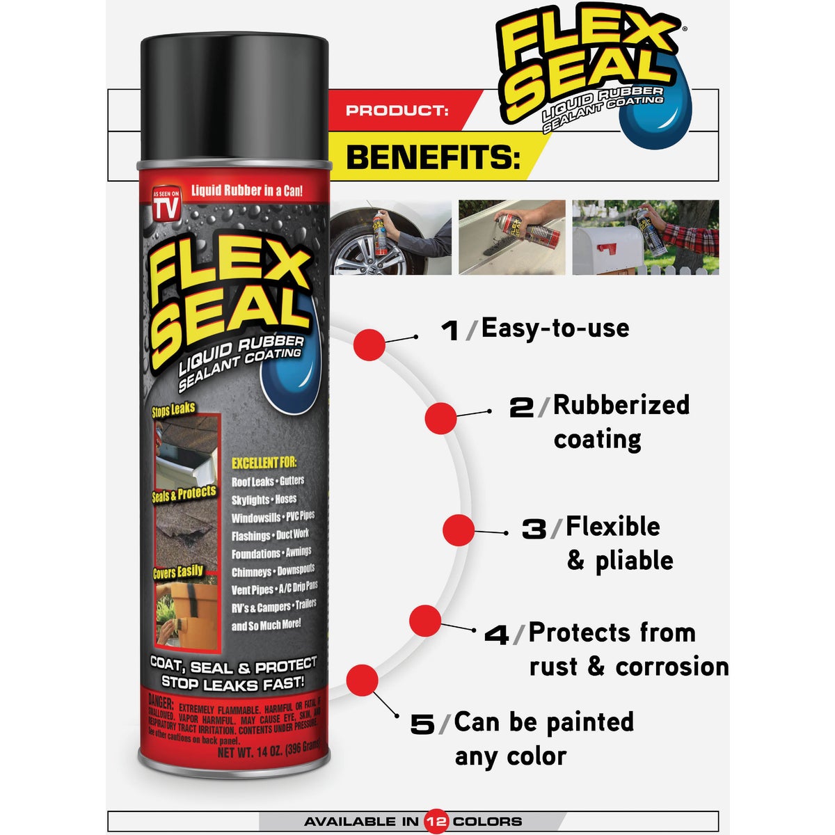 FLEX SEAL 14 Oz. Spray Rubber Sealant, Terra Cotta