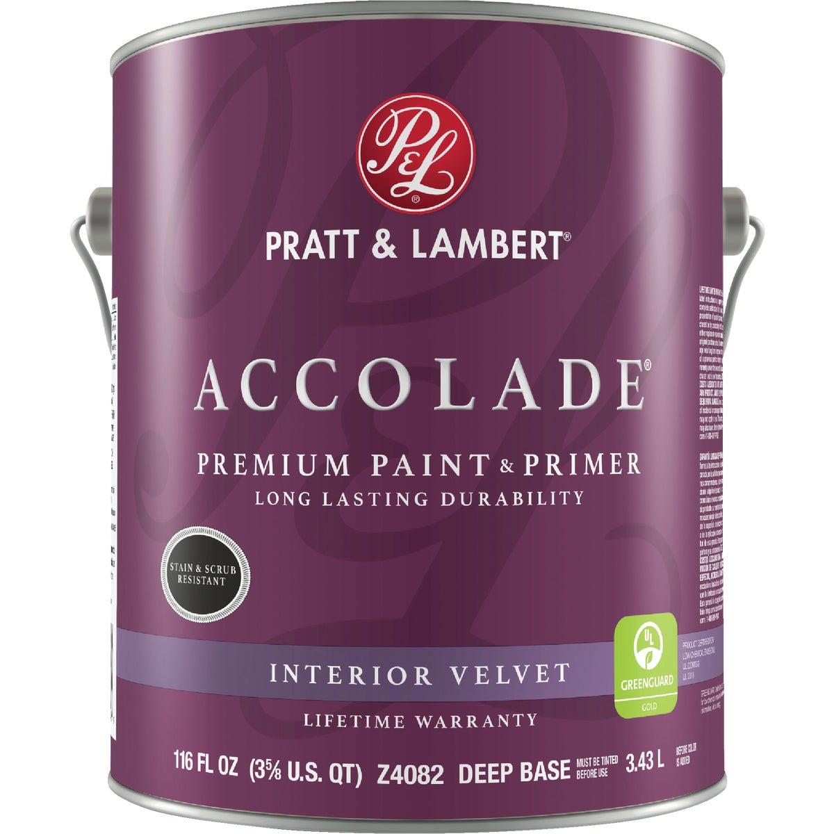 Pratt & Lambert Accolade Premium 100% Acrylic Paint & Primer Velvet Interior Wall Paint, Deep Base, 1 Gal.