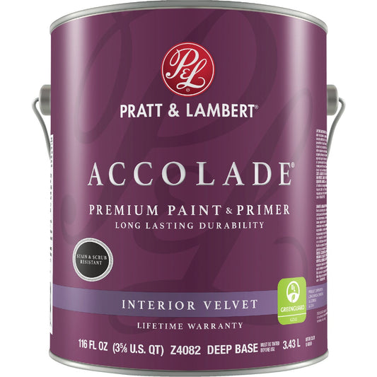 Pratt & Lambert Accolade Premium 100% Acrylic Paint & Primer Velvet Interior Wall Paint, Deep Base, 1 Gal.