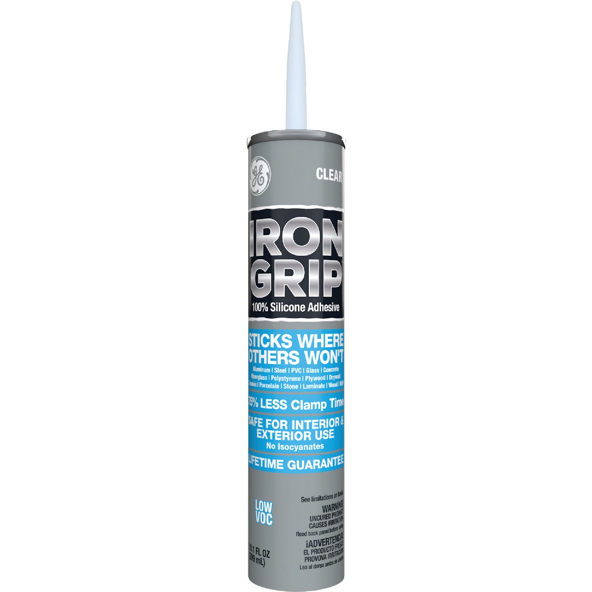 GE Iron Grip 10.1 Oz. Clear 100% Silicone Construction Adhesive