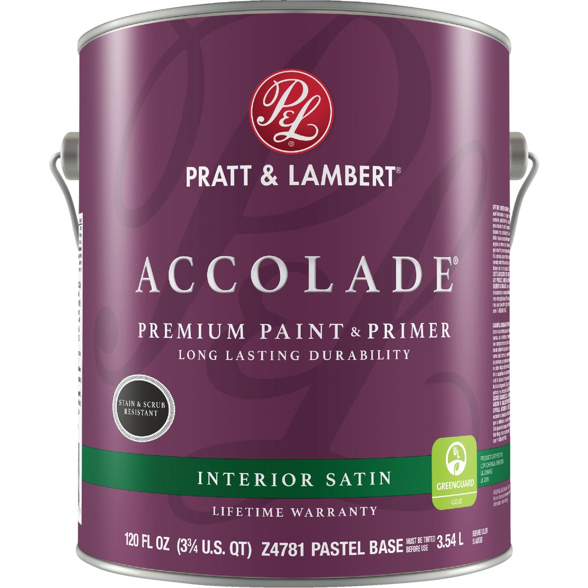 Pratt & Lambert Accolade Premium 100% Acrylic Paint & Primer Satin Interior Wall Paint, Pastel Base, 1 Gal.