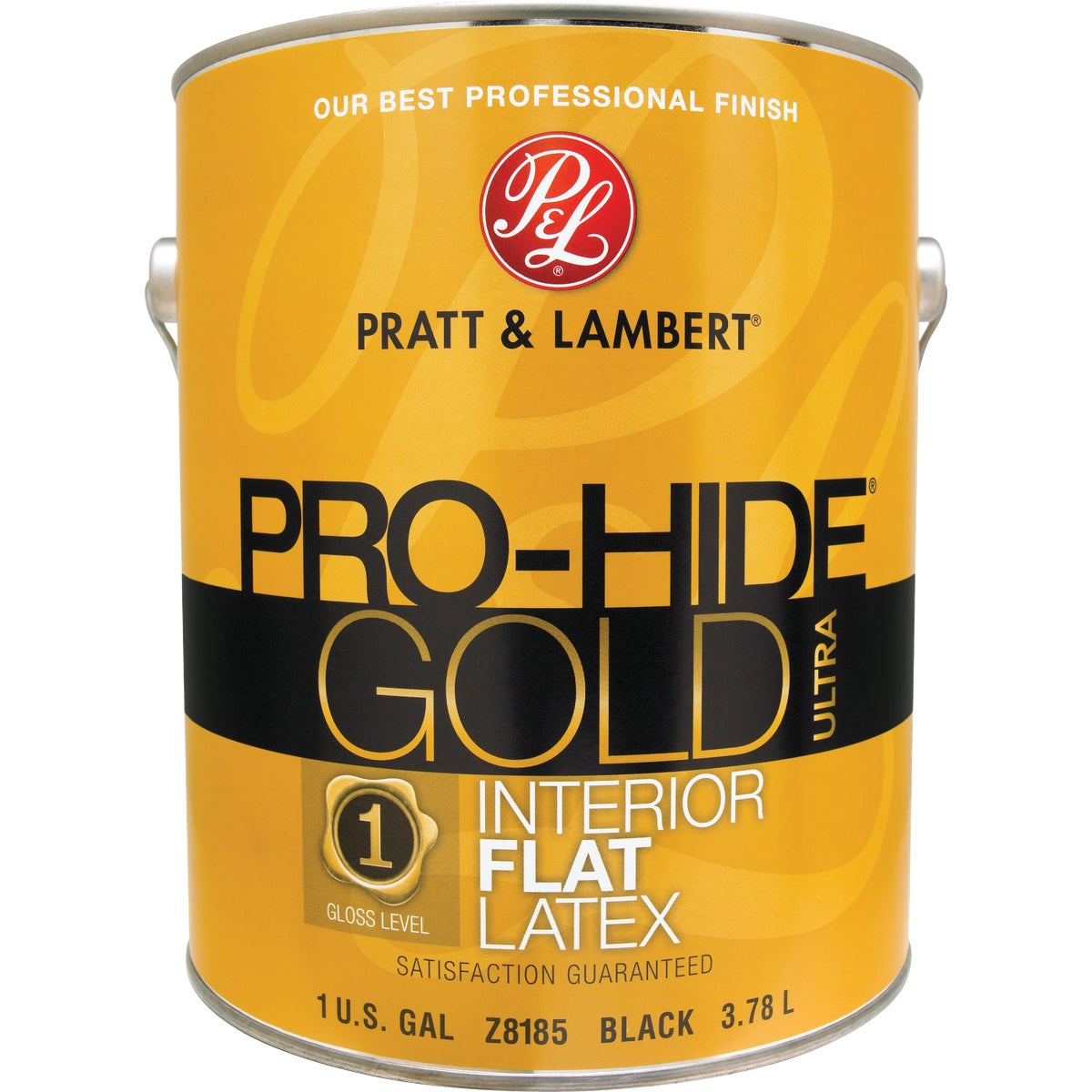 Pratt & Lambert Pro-Hide Gold Ultra Latex Flat Interior Wall Paint, Black, 1 Gal.