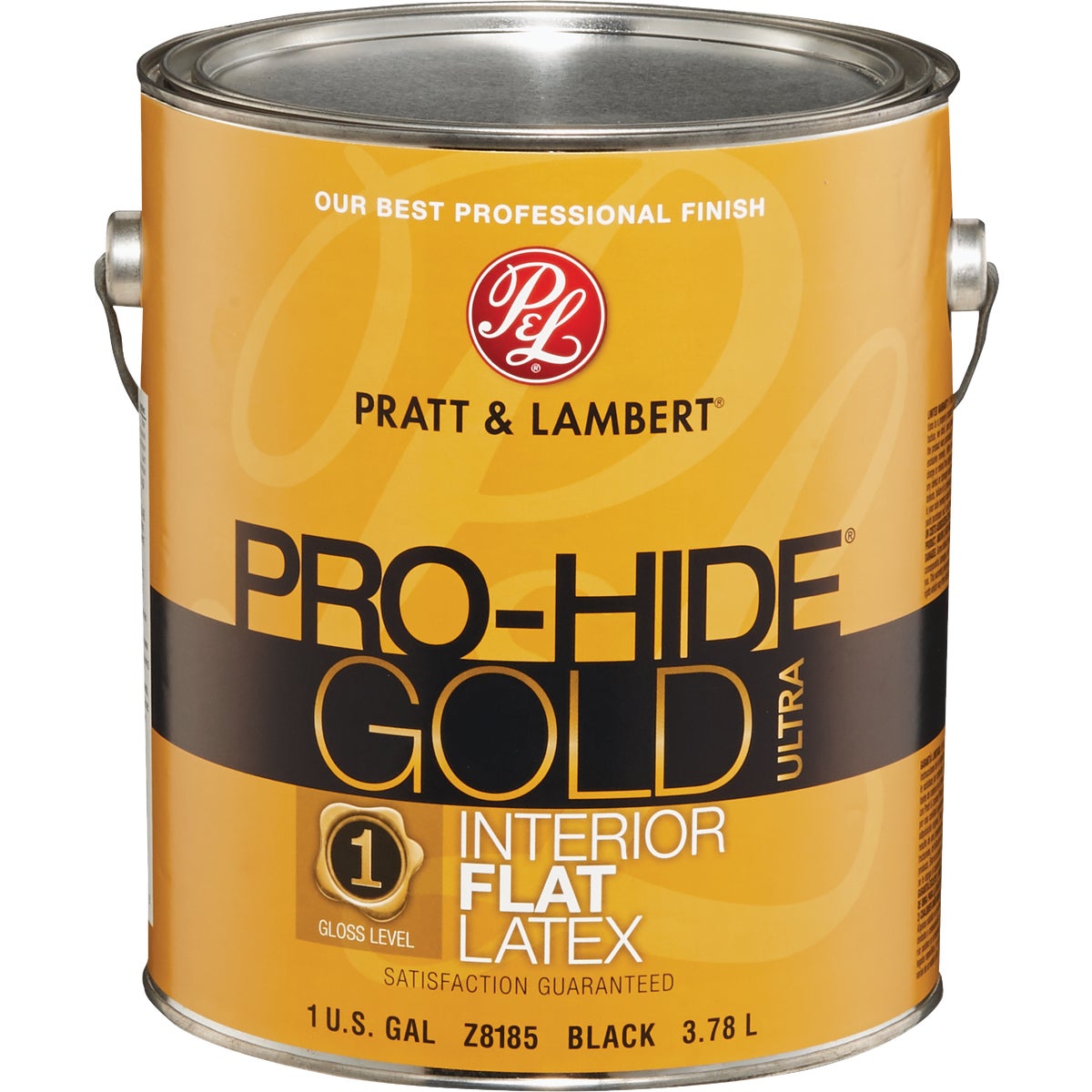 Pratt & Lambert Pro-Hide Gold Ultra Latex Flat Interior Wall Paint, Black, 1 Gal.