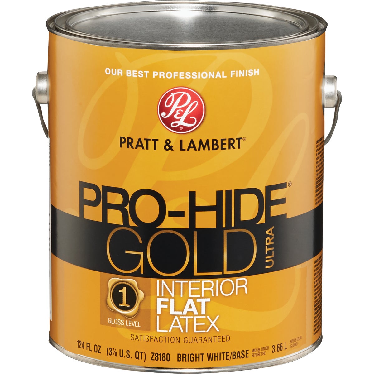 Pratt & Lambert Pro-Hide Gold Ultra Latex Flat Interior Wall Paint, Bright White Base, 1 Gal.