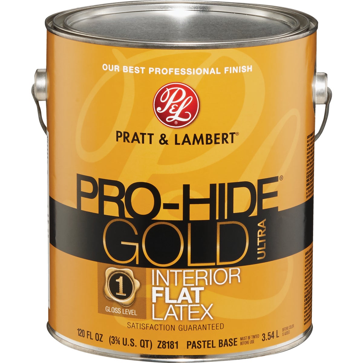 Pratt & Lambert Pro-Hide Gold Ultra Latex Flat Interior Wall Paint, Pastel Base, 1 Gal.