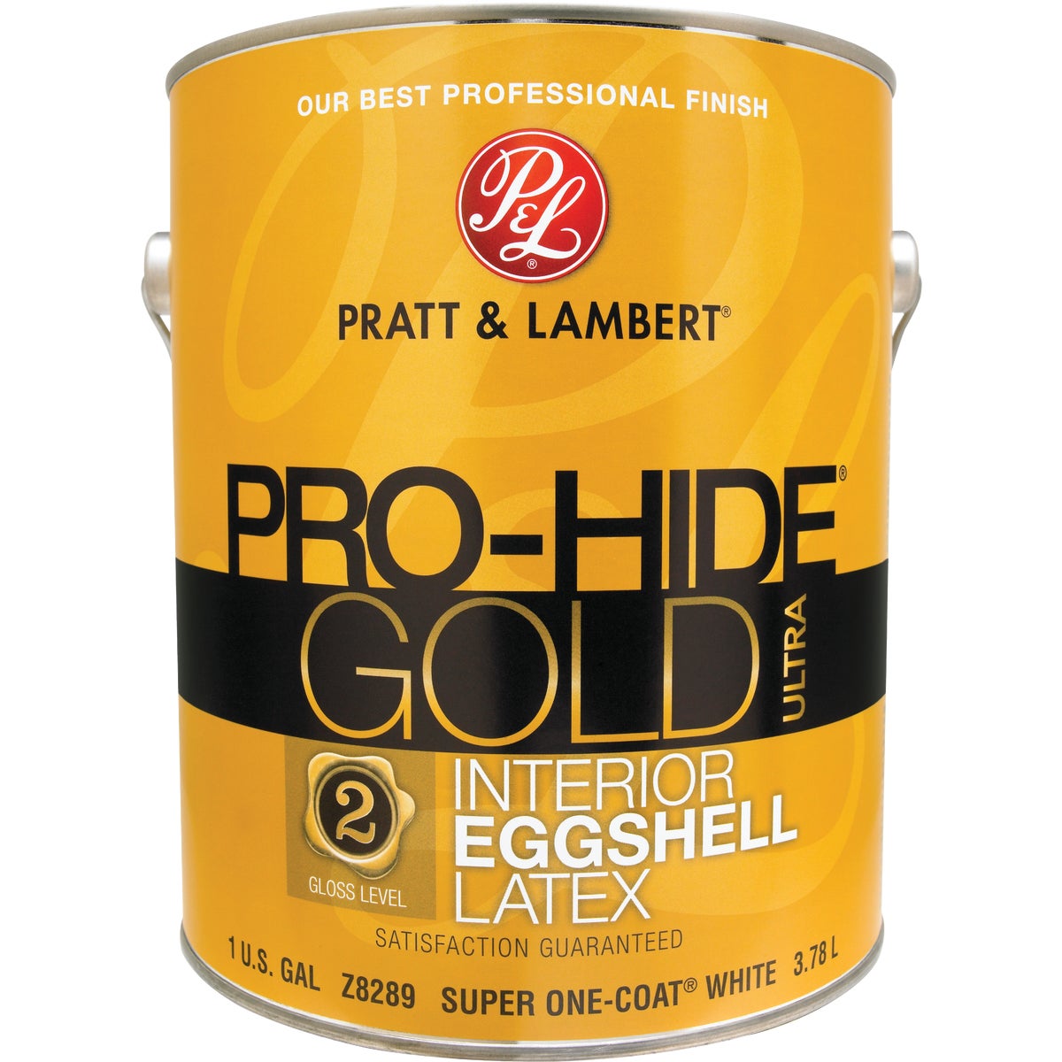 Pratt & Lambert Pro-Hide Gold Ultra Latex Eggshell Interior Wall Paint, Super-One Coat White, 1 Gal.