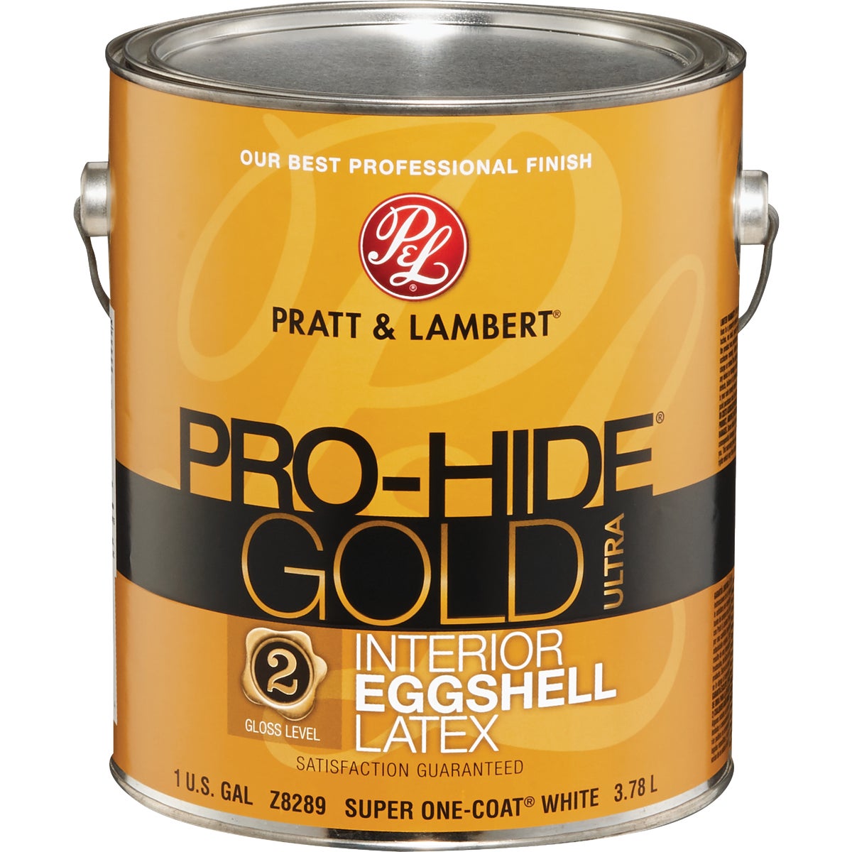 Pratt & Lambert Pro-Hide Gold Ultra Latex Eggshell Interior Wall Paint, Super-One Coat White, 1 Gal.