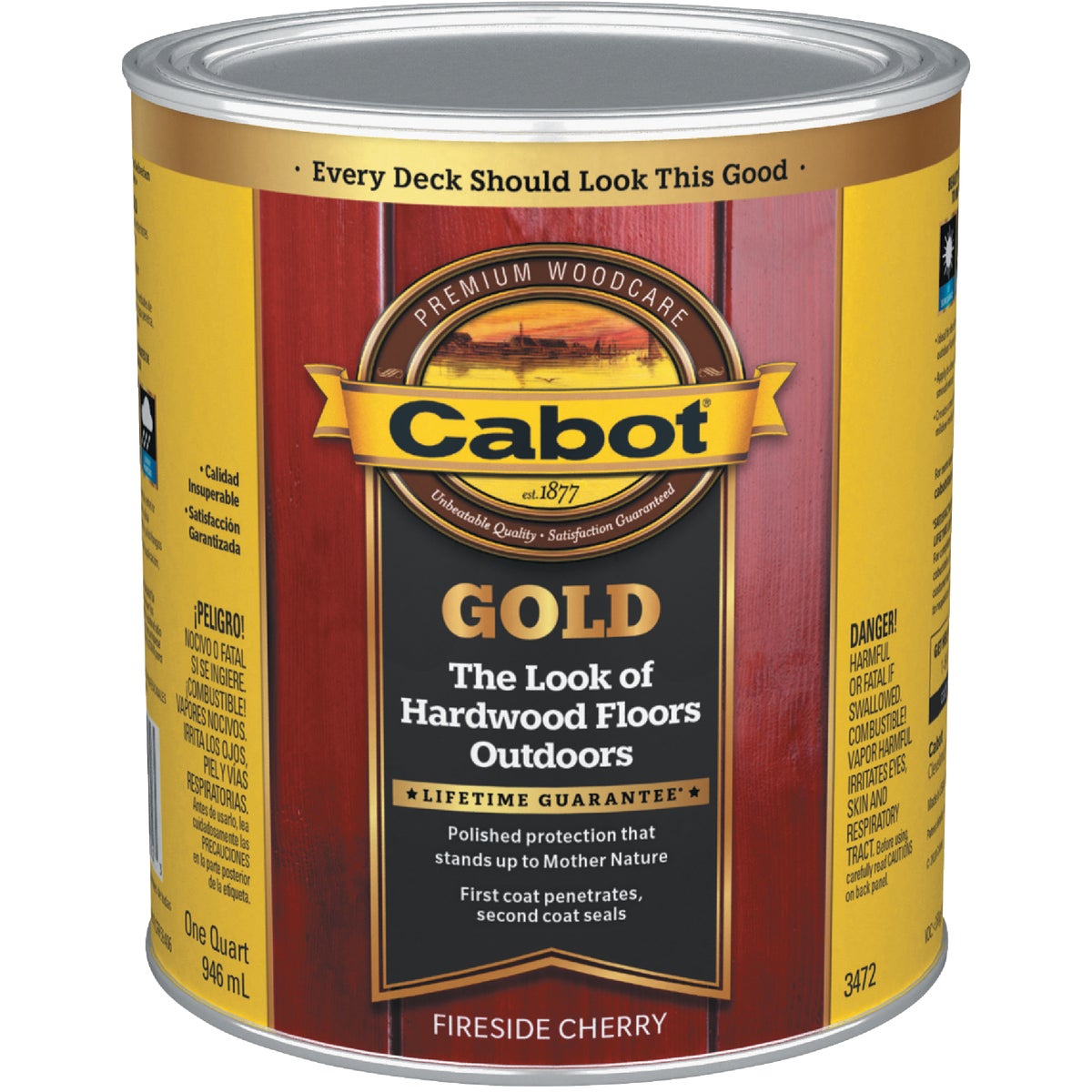 Cabot Gold Exterior Stain, Fireside Cherry, 1 Qt.