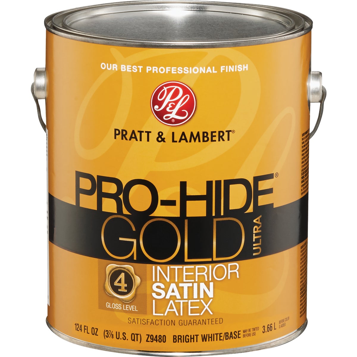 Pratt & Lambert Pro-Hide Gold Ultra Latex Satin Interior Wall Paint, Bright White Base, 1 Gal.