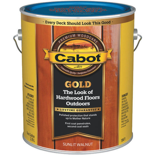 Cabot Gold Low VOC Exterior Stain, Sunlit Walnut, 1 Gal.