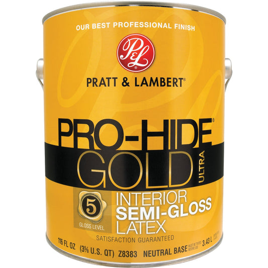 Pratt & Lambert Pro-Hide Gold Ultra Latex Semi-Gloss Interior Wall Paint, Neutral Base, 1 Gal.