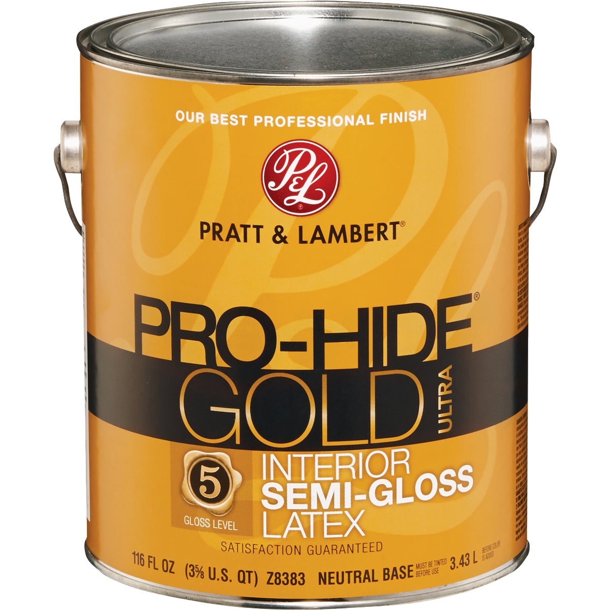 Pratt & Lambert Pro-Hide Gold Ultra Latex Semi-Gloss Interior Wall Paint, Neutral Base, 1 Gal.