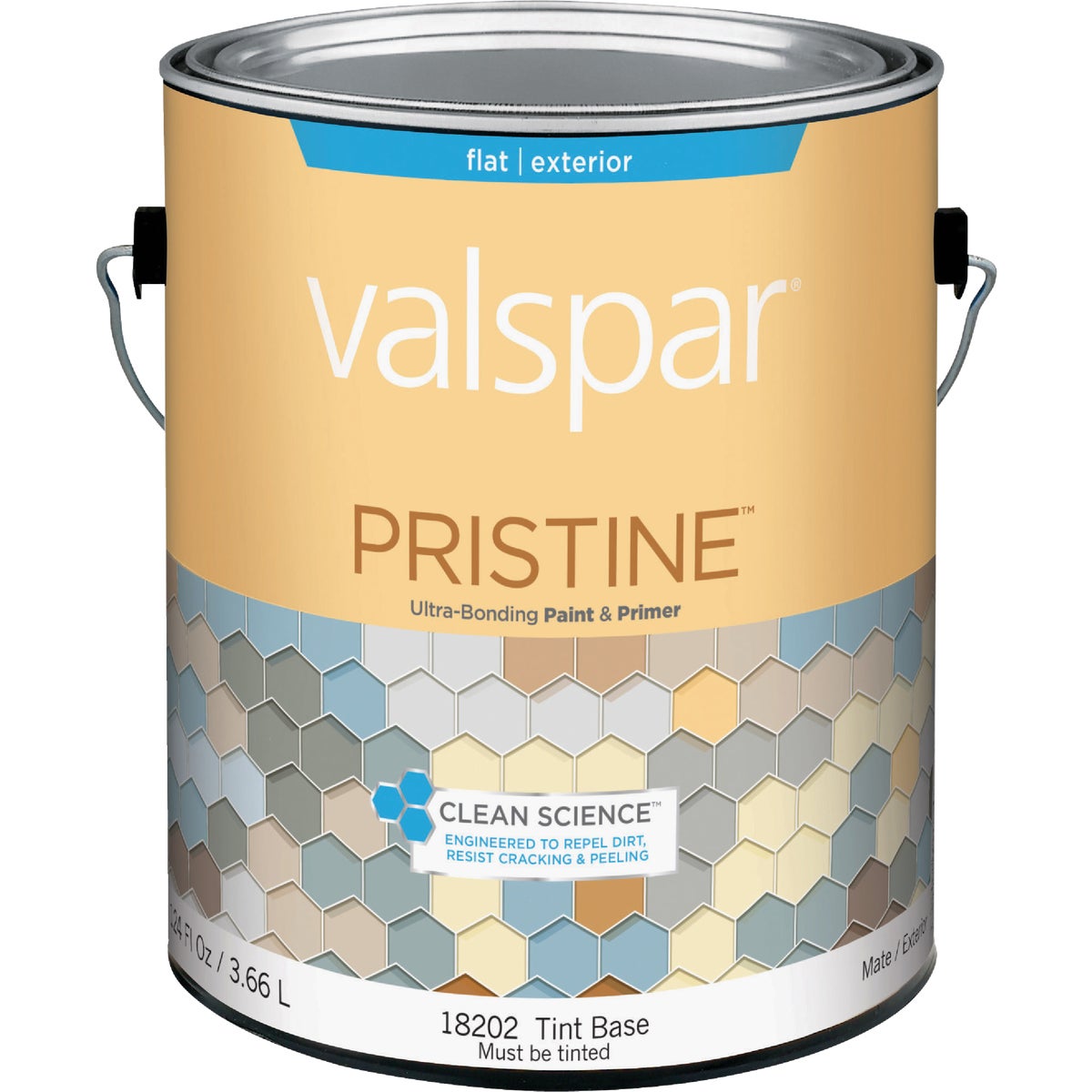 Valspar Pristine 100% Acrylic Paint & Primer Flat Exterior House Paint, Tint Base, 1 Gal.