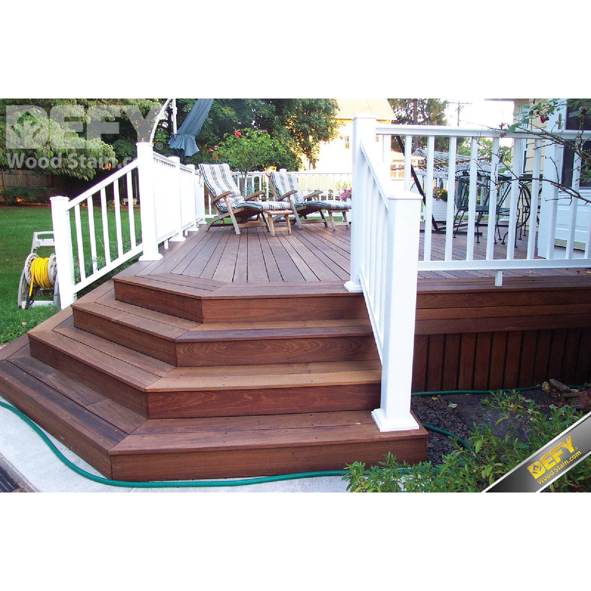 DEFY Semi-Transparent Deck Stain For Hardwoods, Light Walnut, 5 Gal.