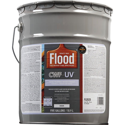 Flood CWF-UV Oil-Modified Fence Deck and Siding Wood Finish, Cedar, 5 Gal.