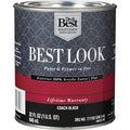 Best Look 100% Acrylic Latex Paint & Primer In One Flat Exterior House Paint, Coach Black, 1 Qt.