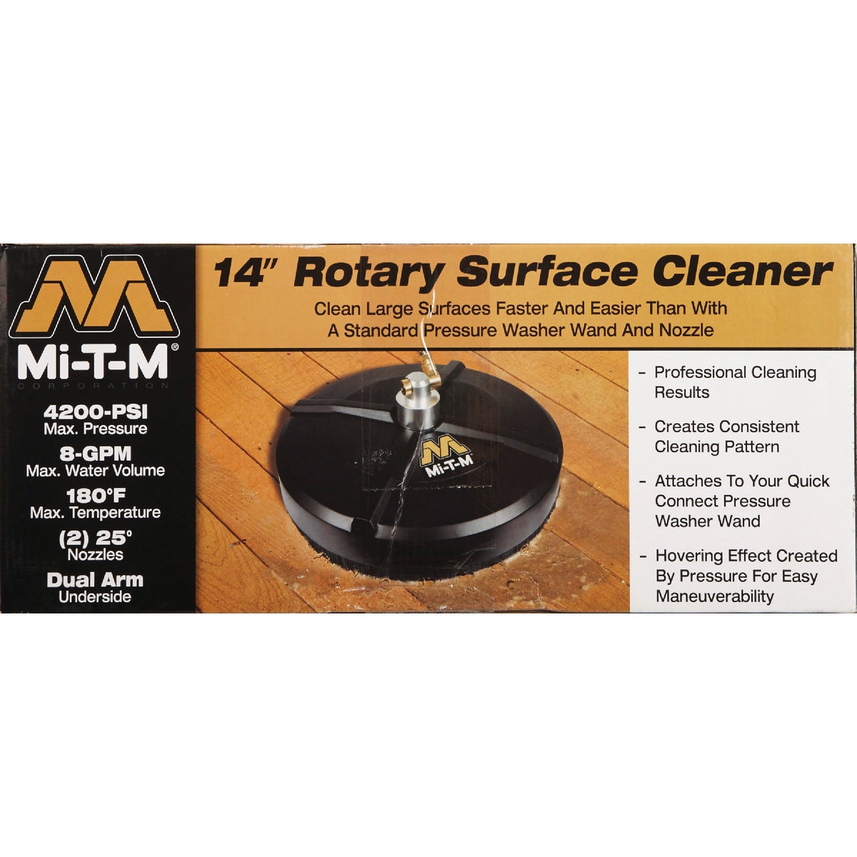 Mi-T-M 14 In. Rotary Surface Cleaner for Gas Pressure Washer with Quick Connect Plug