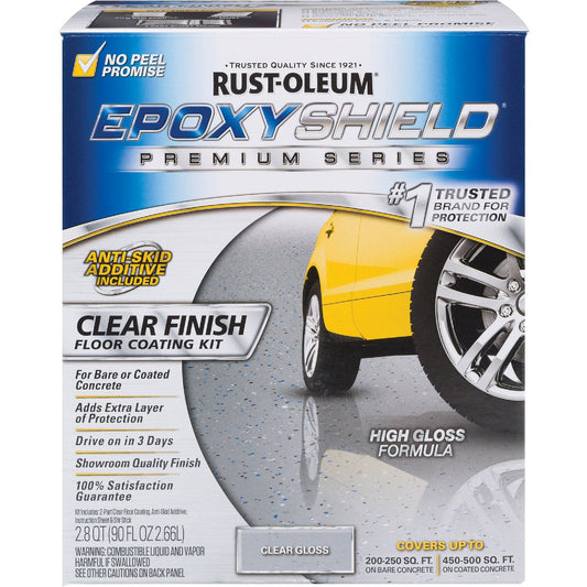 Rust-Oleum EpoxyShield Clear Finish Floor Coating Kit, Clear, 2.8 Qt.