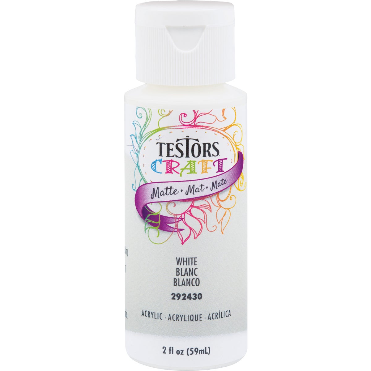 Testors 2 Oz. Acrylic Matte Craft Paint, White