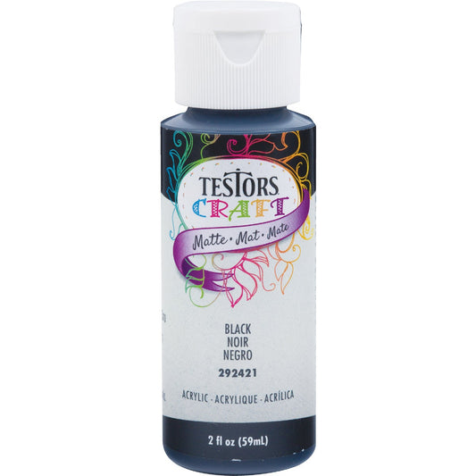 Testors 2 Oz. Acrylic Matte Craft Paint, Black