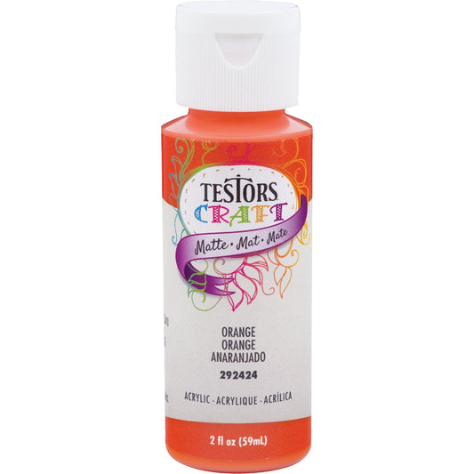 Testors 2 Oz. Acrylic Matte Craft Paint, Orange