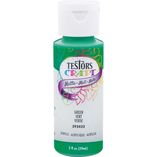 Testors 2 Oz. Acrylic Matte Craft Paint, Green