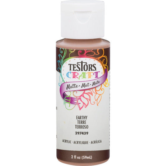 TESTORS 2 Oz. Acrylic Matte Craft Paint, Earthy