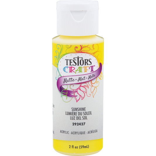 Testors 2 Oz. Acrylic Matte Craft Paint, Sunshine