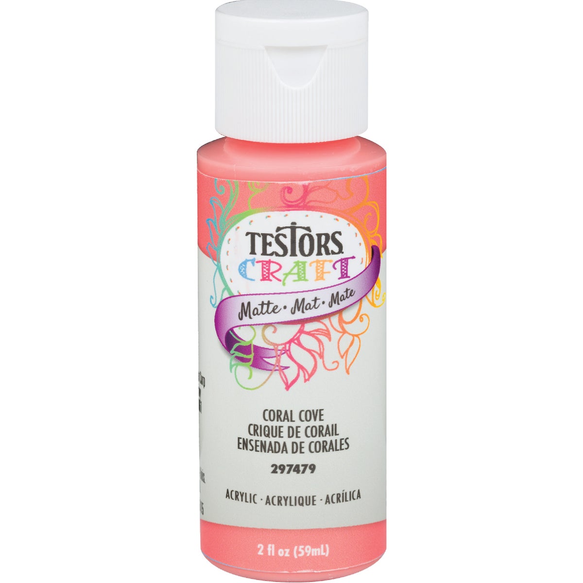 Testors 2 Oz. Acrylic Matte Craft Paint, Coral Cove