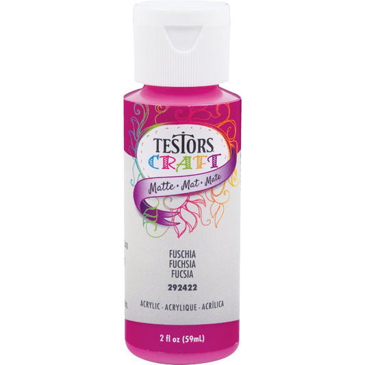 Testors 2 Oz. Acrylic Matte Craft Paint, Fuschia