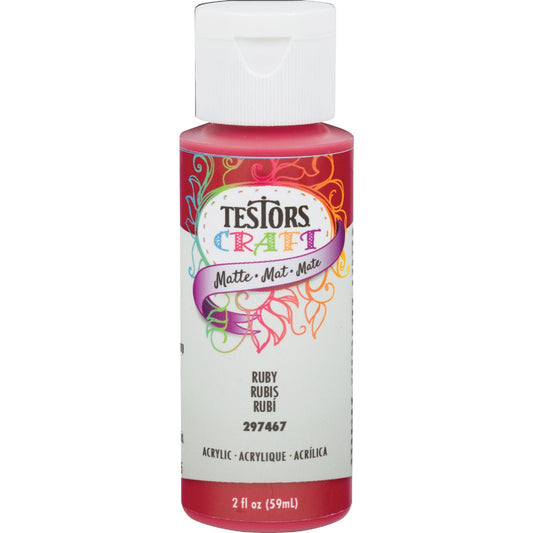 Testors 2 Oz. Acrylic Matte Craft Paint, Ruby