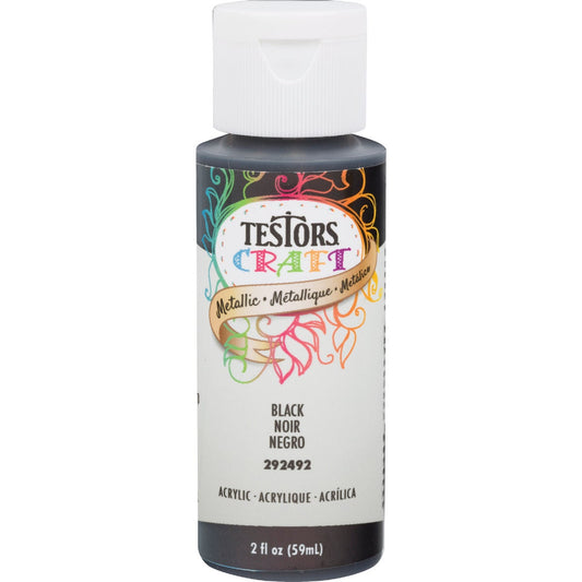 Testors 2 Oz. Acrylic Metallic Craft Paint, Black