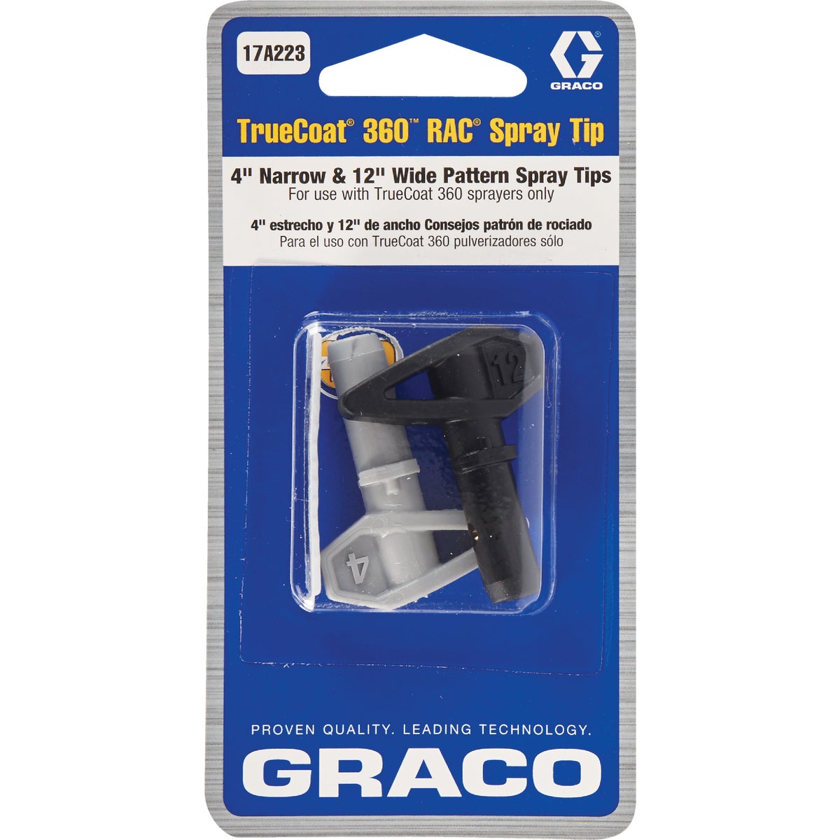 Graco TrueCoat 360 4 In. and 12 In. Reverse-A-Clean Airless Spray Tips (2-Pack)