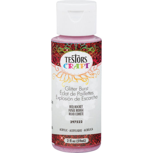 Testors 2 Oz. Acrylic Glitter Craft Paint, Red Rocket